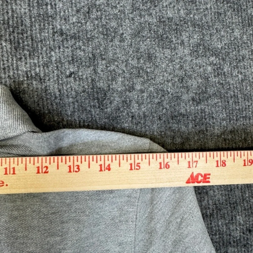 NWT Gap Kids Boys XXL 14-16 Grey Organic Cotton Long Sleeve Pique Polo Shirt NEW